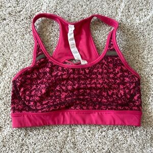 Hot pink lululemon sports bra size 4